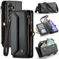 For Samsung Galaxy A15 CaseMe C36 Card Slots Zipper Wallet RFID Anti-theft Leather Phone Case(Black)