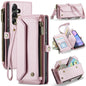 For Samsung Galaxy A15 CaseMe C36 Card Slots Zipper Wallet RFID Anti-theft Leather Phone Case(Pink)