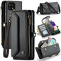 For Samsung Galaxy A22 5G CaseMe C36 Card Slots Zipper Wallet RFID Anti-theft Leather Phone Case(Black)