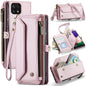 For Samsung Galaxy A22 5G CaseMe C36 Card Slots Zipper Wallet RFID Anti-theft Leather Phone Case(Pink)
