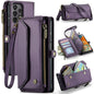 For Samsung Galaxy A23 CaseMe C36 Card Slots Zipper Wallet RFID Anti-theft Leather Phone Case(Purple)