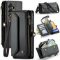 For Samsung Galaxy A25 CaseMe C36 Card Slots Zipper Wallet RFID Anti-theft Leather Phone Case(Black)