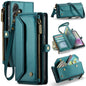 For Samsung Galaxy A35 5G CaseMe C36 Card Slots Zipper Wallet RFID Anti-theft Leather Phone Case(Blue-green)