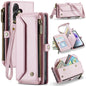 For Samsung Galaxy A55 5G CaseMe C36 Card Slots Zipper Wallet RFID Anti-theft Leather Phone Case(Pink)