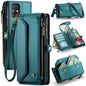 For Samsung Galaxy A71 4G CaseMe C36 Card Slots Zipper Wallet RFID Anti-theft Leather Phone Case(Blue-green)