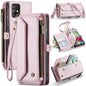 For Samsung Galaxy A71 4G CaseMe C36 Card Slots Zipper Wallet RFID Anti-theft Leather Phone Case(Pink)