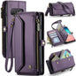 For Samsung Galaxy S10+ CaseMe C36 Card Slots Zipper Wallet RFID Anti-theft Leather Phone Case(Purple)