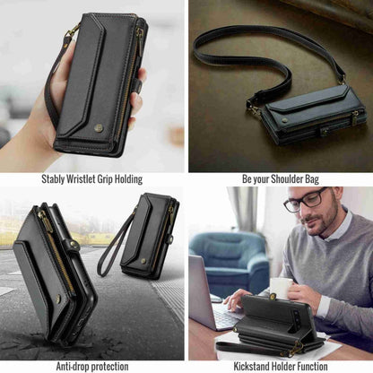 For Samsung Galaxy S10 CaseMe C36 Card Slots Zipper Wallet RFID Anti-theft Leather Phone Case(Black)