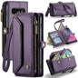 For Samsung Galaxy S10 CaseMe C36 Card Slots Zipper Wallet RFID Anti-theft Leather Phone Case(Purple)