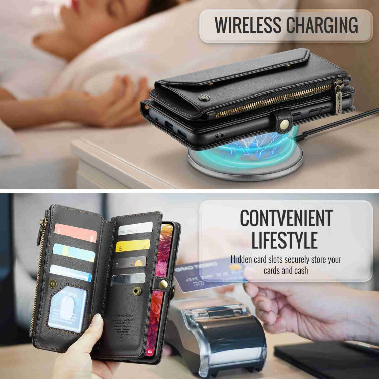 For Samsung Galaxy S20 FE CaseMe C36 Card Slots Zipper Wallet RFID Anti-theft Leather Phone Case(Black)