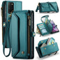 For Samsung Galaxy S20+ CaseMe C36 Card Slots Zipper Wallet RFID Anti-theft Leather Phone Case(Blue-green)