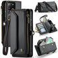 For Samsung Galaxy S20 Ultra CaseMe C36 Card Slots Zipper Wallet RFID Anti-theft Leather Phone Case(Black)