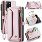 For Samsung Galaxy S20 Ultra CaseMe C36 Card Slots Zipper Wallet RFID Anti-theft Leather Phone Case(Pink)