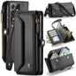 For Samsung Galaxy S21 Ultra 5G CaseMe C36 Card Slots Zipper Wallet RFID Anti-theft Leather Phone Case(Black)