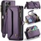 For Samsung Galaxy S21 Ultra 5G CaseMe C36 Card Slots Zipper Wallet RFID Anti-theft Leather Phone Case(Purple)