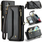 For Samsung Galaxy S22 Ultra 5G CaseMe C36 Card Slots Zipper Wallet RFID Anti-theft Leather Phone Case(Black)