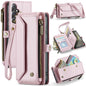 For Samsung Galaxy S24+ 5G CaseMe C36 Card Slots Zipper Wallet RFID Anti-theft Leather Phone Case(Pink)