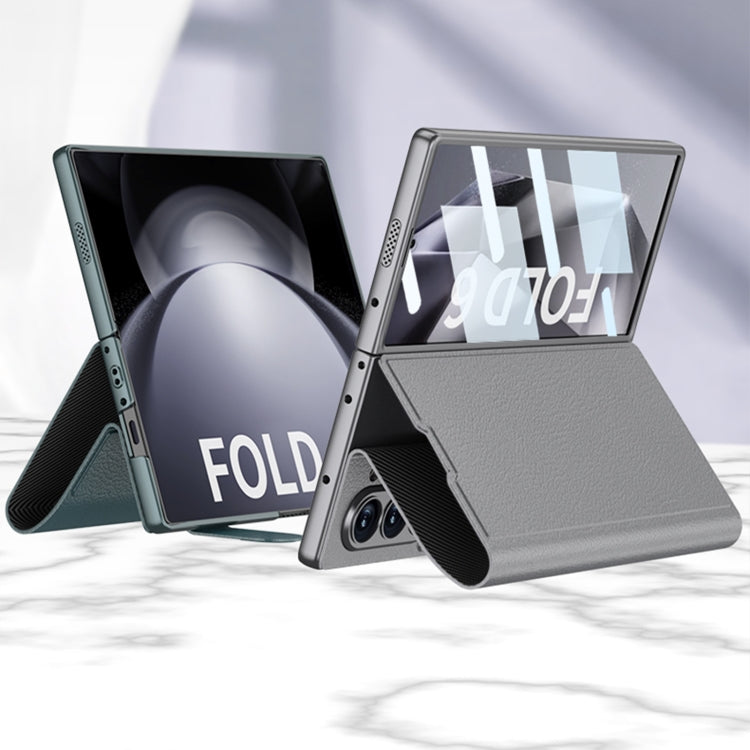For Samsung Galaxy Z Fold6 GKK Integrated Flip Leather Phone Case(Silver)