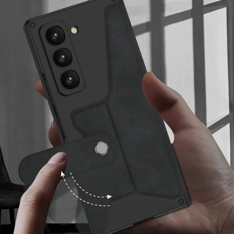 For Samsung Galaxy Z Fold6 GKK Integrated Armor Flip Leather Case with Pen Slot, Stylus Not Included(Litchi Texture)