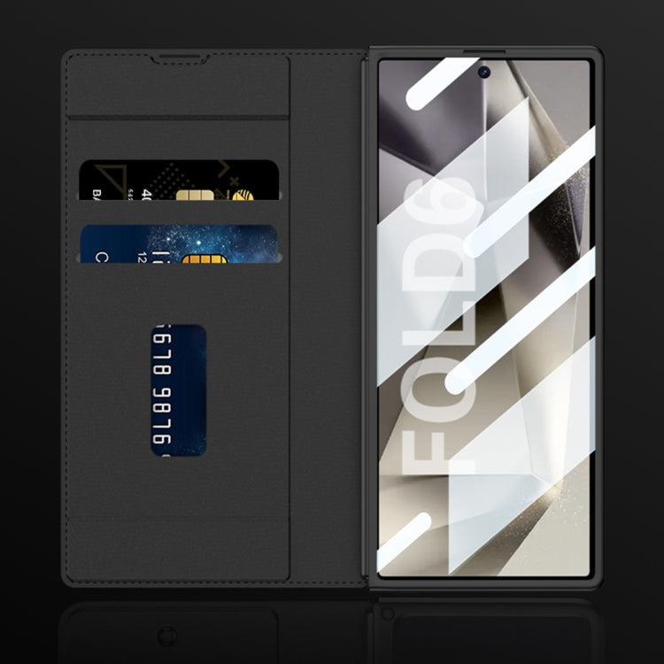 For Samsung Galaxy Z Fold6 GKK Integrated Armor Flip Leather Case with Pen Slot, Stylus Not Included(Titanium Grey)