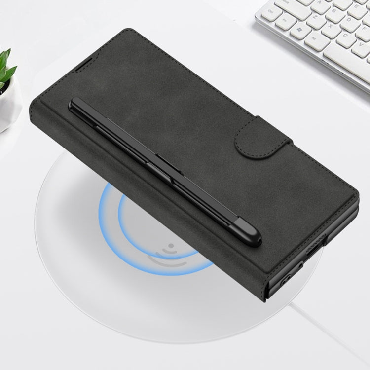 For Samsung Galaxy Z Fold6 GKK Integrated Armor Flip Leather Case with Pen Slot, Stylus Not Included(Titanium Grey)