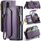For Samsung Galaxy Z Fold3 CaseMe C36 Card Slots Zipper Wallet RFID Anti-theft Leather Phone Case(Purple)