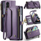 For Samsung Galaxy Z Fold4 CaseMe C36 Card Slots Zipper Wallet RFID Anti-theft Leather Phone Case(Purple)
