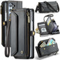 For Samsung Galaxy Z Fold5 CaseMe C36 Card Slots Zipper Wallet RFID Anti-theft Leather Phone Case(Black)