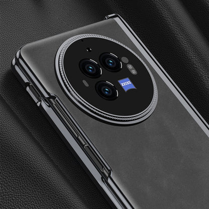 Pour l'étui de téléphone antichoc en cuir GKK Integrated Magnetic Fold Hinge pour vivo X Fold3 Pro (marron mat)