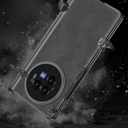 Pour l'étui de téléphone antichoc en cuir GKK Integrated Magnetic Fold Hinge pour vivo X Fold3 Pro (marron mat)