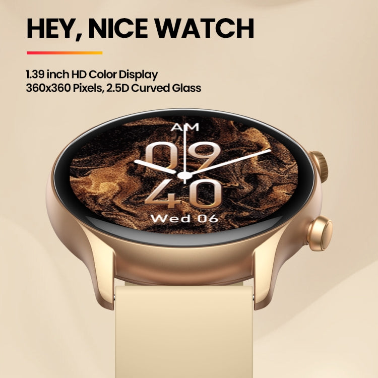 Zeblaze Btalk 3 Plus 1.39 inch Screen Fitness & Wellness Smart Watch Supports Voice Calling(Gold)