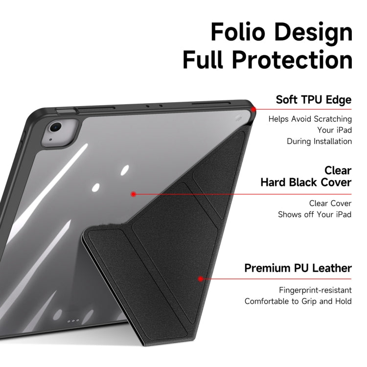 For iPad Air 13 2024 / 2025 / 2026 DUX DUCIS Magi Series Smart Leather Tablet Case(Black)