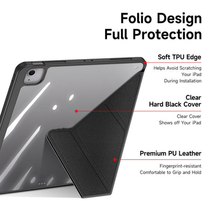 For iPad Air 13 2024 / 2025 / 2026 DUX DUCIS Magi Series Smart Leather Tablet Case(Black)