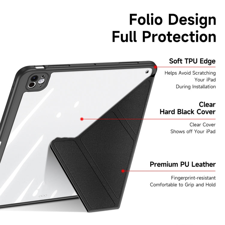 For iPad Pro 11 2025 / 2024 DUX DUCIS Magi Series Smart Leather Tablet Case(Black)