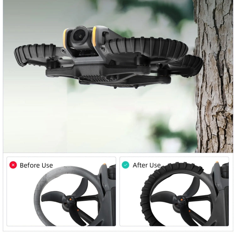 For DJI Avata 2 Sunnylife Drone Anti-Collision Protective Cover Propeller Ring Stripes(Black)