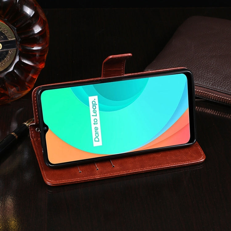 For OPPO Realme C11 idewei Crazy Horse Texture Horizontal Flip Leather Case with Holder & Card Slots & Wallet(Red)