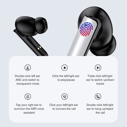 Langsdom TA03 ANC Active Noise Reduction Wireless Bluetooth Earphone(Black)