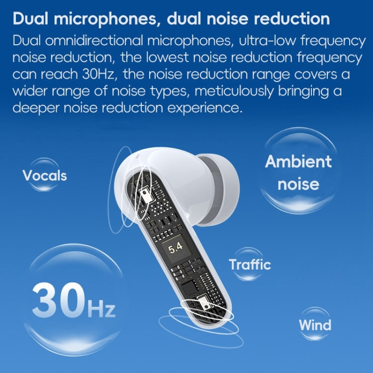 Langsdom TA08 Active Noise Reduction Wireless Bluetooth Earphone(White)