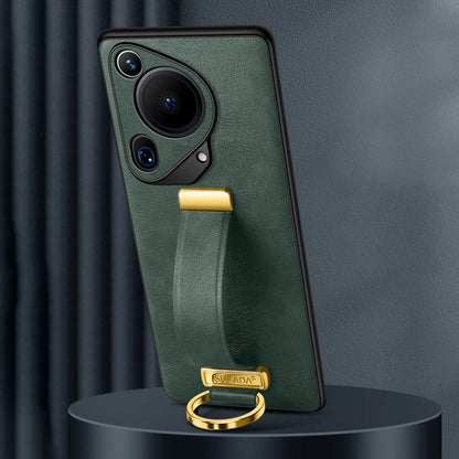 For Huawei Pura 70 Ultra SULADA PC Hybrid Leather Texture Skin Feel Shockproof Phone Case(Green)