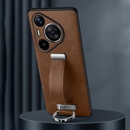 For Huawei Pura 70 Pro / 70 Pro+ SULADA PC Hybrid Leather Texture Skin Feel Shockproof Phone Case(Brown)