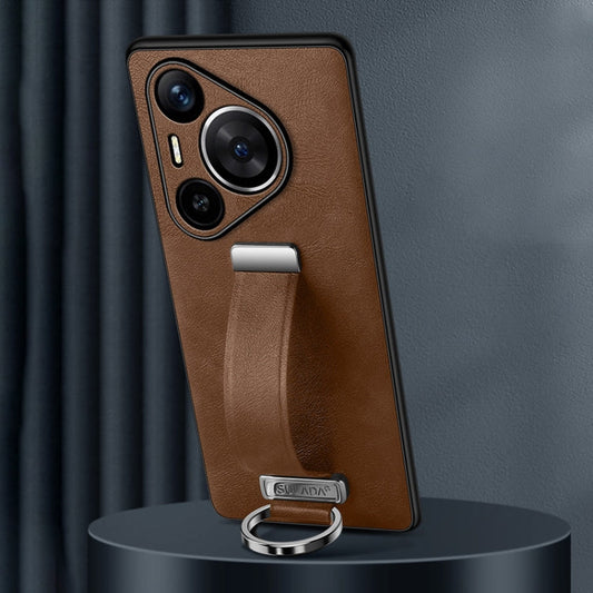 For Huawei Pura 70 Pro / 70 Pro+ SULADA PC Hybrid Leather Texture Skin Feel Shockproof Phone Case(Brown)