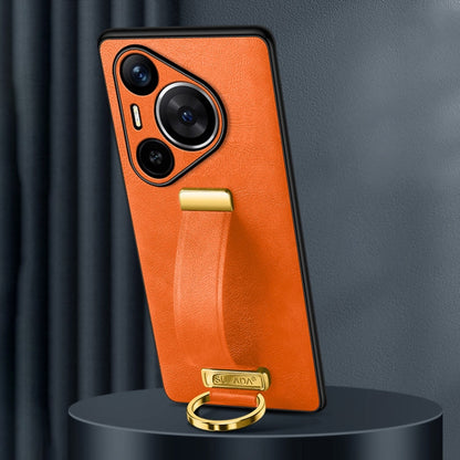 For Huawei Pura 70 Pro / 70 Pro+ SULADA PC Hybrid Leather Texture Skin Feel Shockproof Phone Case(Orange)