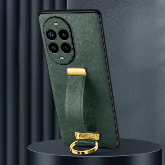 Pour Huawei nova 13 Pro SULADA PC Coque de téléphone antichoc en cuir hybride (vert)