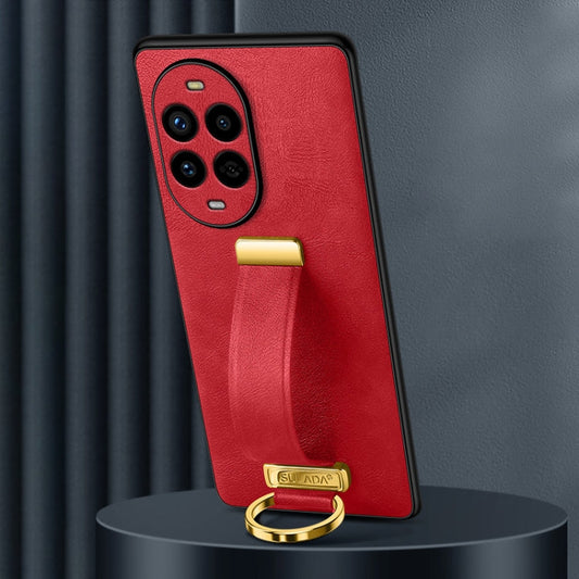 Pour Huawei nova 13 Pro SULADA Coque de téléphone antichoc en PC hybride avec texture cuir (Rouge)
