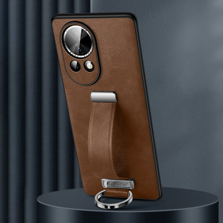 For Huawei nova 12 / nova 13 SULADA PC Hybrid Leather Texture Skin Feel Shockproof Phone Case(Brown)