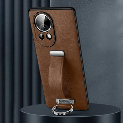 For Huawei nova 12 / nova 13 SULADA PC Hybrid Leather Texture Skin Feel Shockproof Phone Case(Brown)
