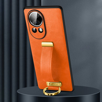 For Huawei nova 12 / nova 13 SULADA PC Hybrid Leather Texture Skin Feel Shockproof Phone Case(Orange)