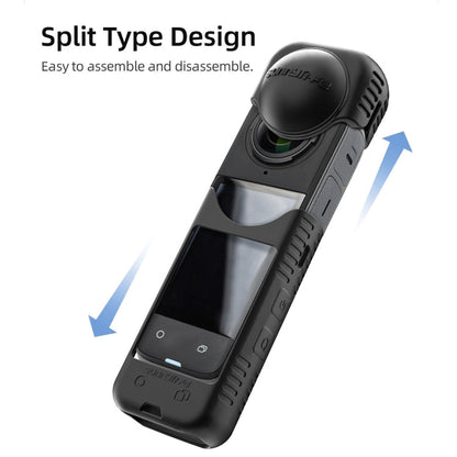 For Insta360 X4 / X5 Sunnylife Silicone Shockproof Case Lens Cover(Transparent)