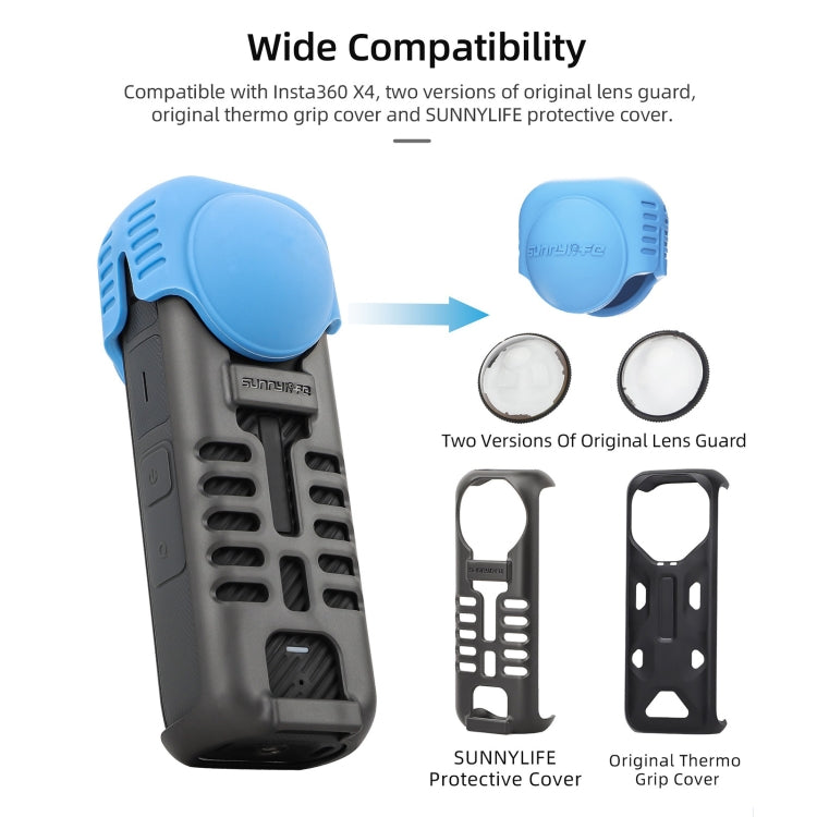 For Insta360 X4 / X5 Sunnylife Silicone Shockproof Case Lens Cover(Black)
