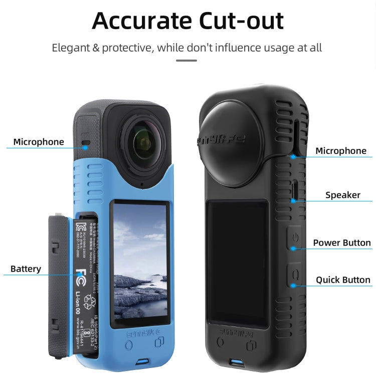 For Insta360 X4 / X5 Sunnylife Silicone Shockproof Case Lens Body Cover Kit(Transparent)